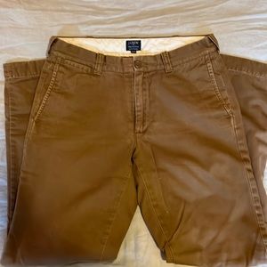 Mens J.Crew flannel lined khakis. Size: 30x32; Color: Tan.